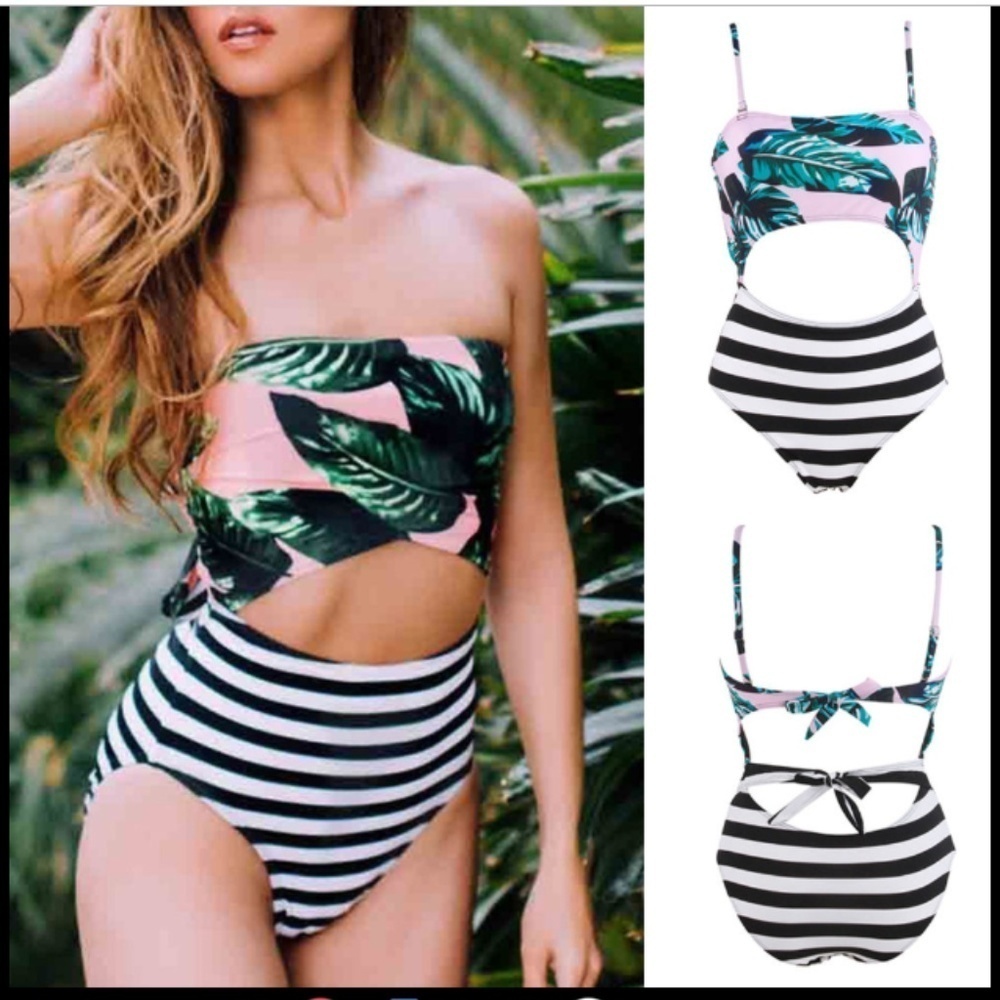 High Waist Padded Monokini Swimwear XL